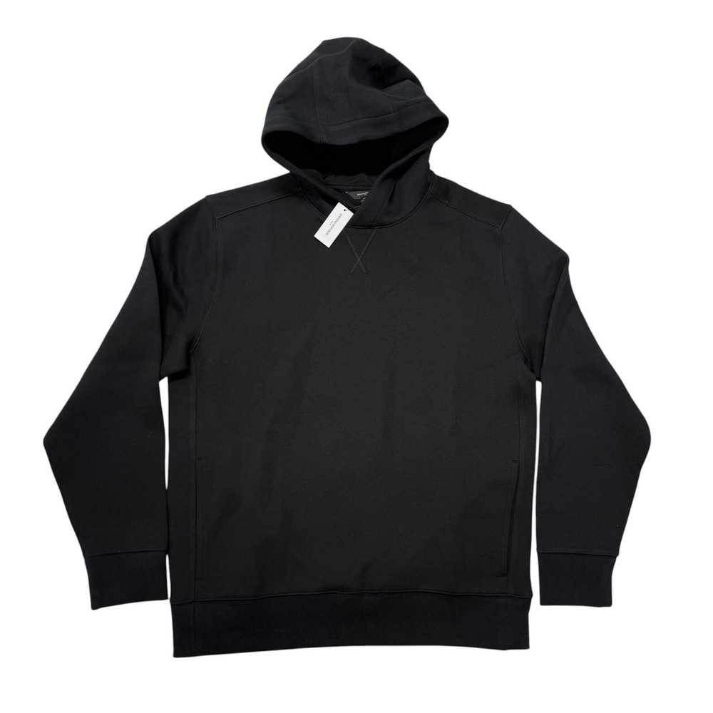 Banana Republic Scuba Hoodie Mens Medium New Black Cotton Blend Pullover